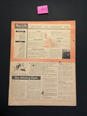 Vintage Boy's Life Magazine February 1951 Addition Magazine (AD015)
